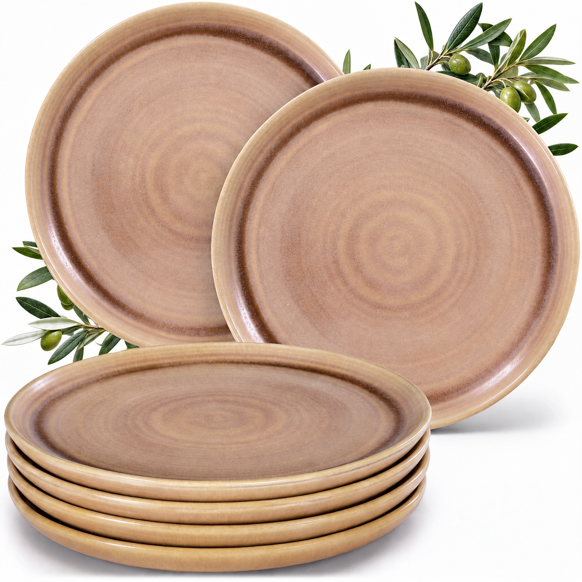 Algarve Speiseteller Set 6 teilig Caramel