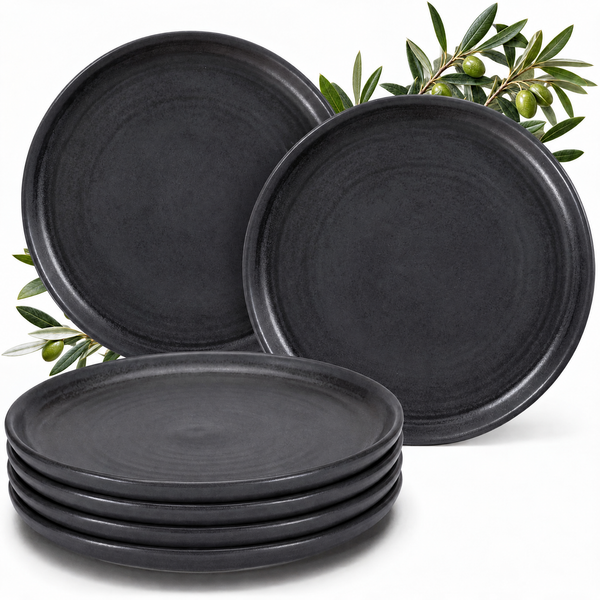 Algarve Frühstücksteller Set 6 teilig Basalt