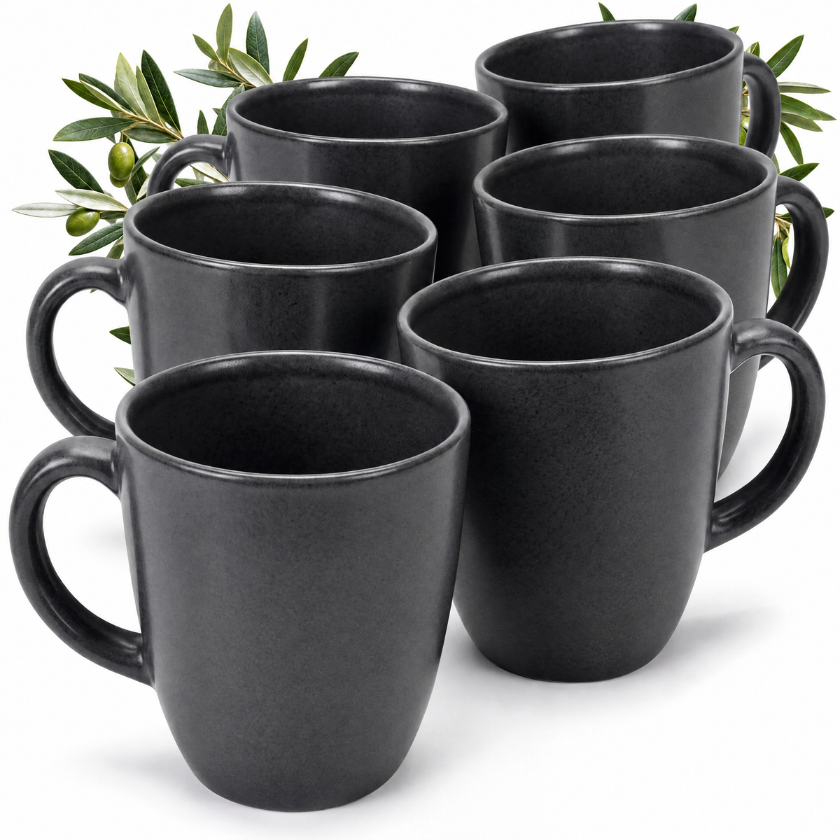Algarve Kaffeebecher Set 6 teilig Basalt